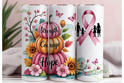 Breast Cancer Awareness Tumbler Wrap Sublimation PixelChick 