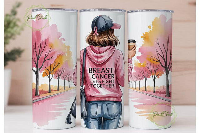 Breast Cancer Awareness Tumbler Wrap Sublimation PixelChick 