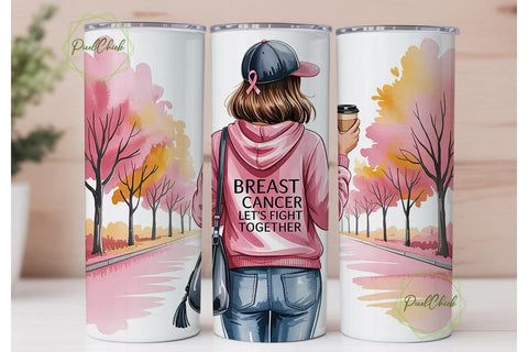 Breast Cancer Awareness Tumbler Wrap Sublimation PixelChick 