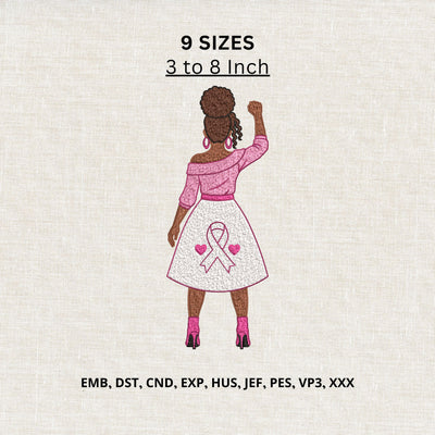 Breast Cancer Awareness Woman Machine Embroidery Design – Pink Ribbon Strong Woman Embroidery File Embroidery/Applique DESIGNS PatternFeed8 