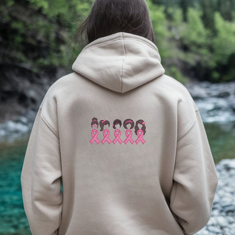 Breast Cancer Awareness Women Embroidery Design – Pink Ribbon Girls Hair Styles Survivor Support Machine Embroidery File, 9 Sizes Embroidery/Applique DESIGNS PatternFeed8 