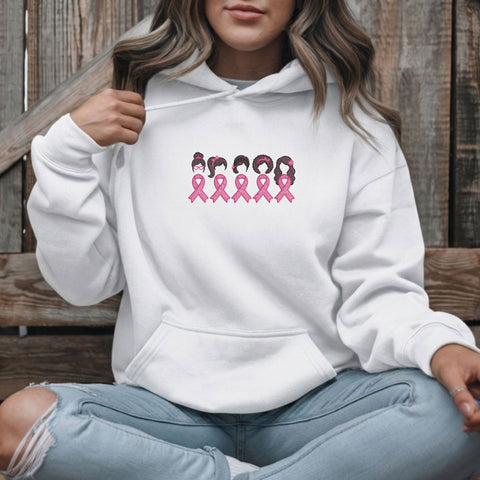 Breast Cancer Awareness Women Embroidery Design – Pink Ribbon Girls Hair Styles Survivor Support Machine Embroidery File, 9 Sizes Embroidery/Applique DESIGNS PatternFeed8 
