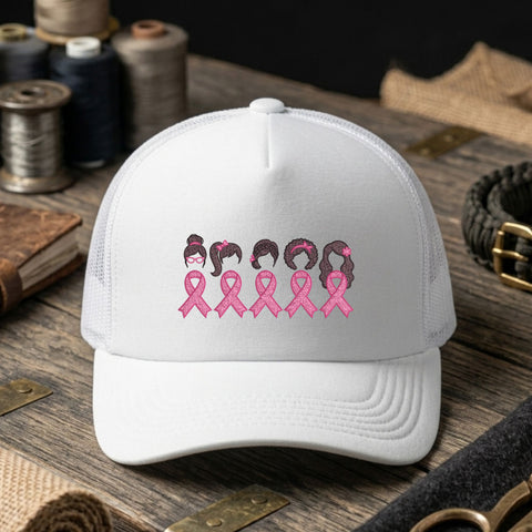 Breast Cancer Awareness Women Embroidery Design – Pink Ribbon Girls Hair Styles Survivor Support Machine Embroidery File, 9 Sizes Embroidery/Applique DESIGNS PatternFeed8 