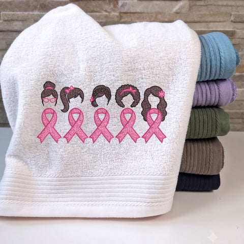 Breast Cancer Awareness Women Embroidery Design – Pink Ribbon Girls Hair Styles Survivor Support Machine Embroidery File, 9 Sizes Embroidery/Applique DESIGNS PatternFeed8 