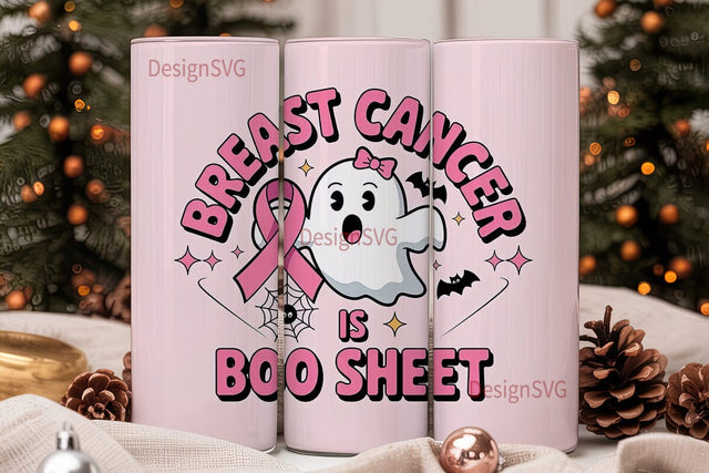 Breast Cancer Boo Sheet 20oz Tumbler Sublimation DesignSVG 