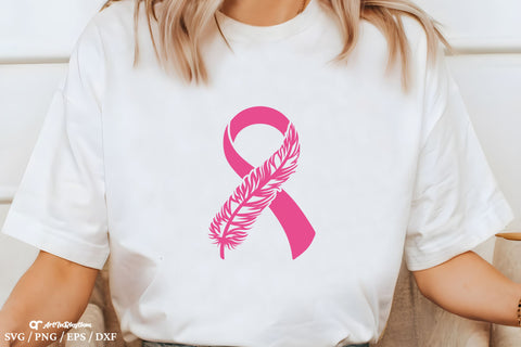 Breast Cancer Feather Svg, Breast Cancer Awareness Svg, Pink Ribbon Svg SVG Artinrhythm shop 