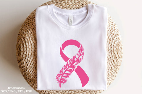 Breast Cancer Feather Svg, Breast Cancer Awareness Svg, Pink Ribbon Svg SVG Artinrhythm shop 