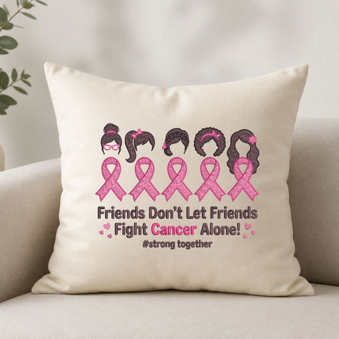 Breast Cancer Friends Machine Embroidery Design – Pink Ribbon Strong Together Cancer Awareness Embroidery/Applique DESIGNS PatternFeed8 