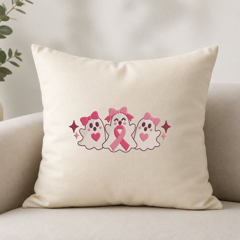 Breast Cancer Ghosts Embroidery Design – Pink Ribbon Halloween Boo Crew Machine Embroidery File Embroidery/Applique DESIGNS PatternFeed8 
