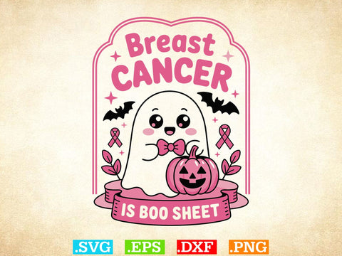 Breast Cancer Is Boo Sheet Svg, Breast Cancer Awareness Svg, Fight Breast Cancer Warrior, Breast Cancer Clip Ar SVG Creativeart88 