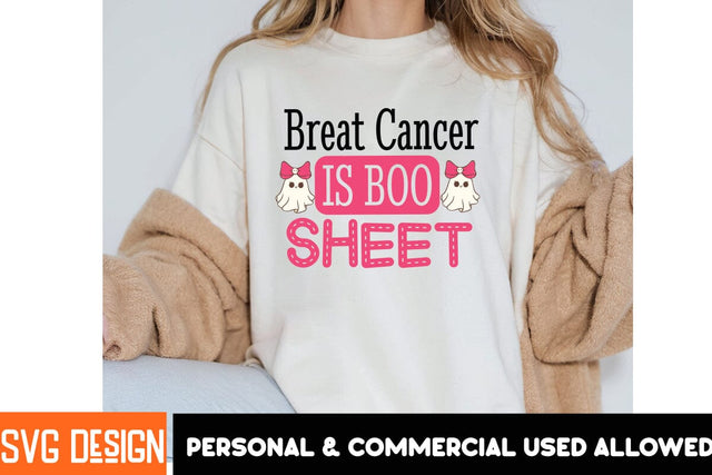 Breast Cancer Is Boo Sheet SVG Design, SVG BlackCatsMedia 