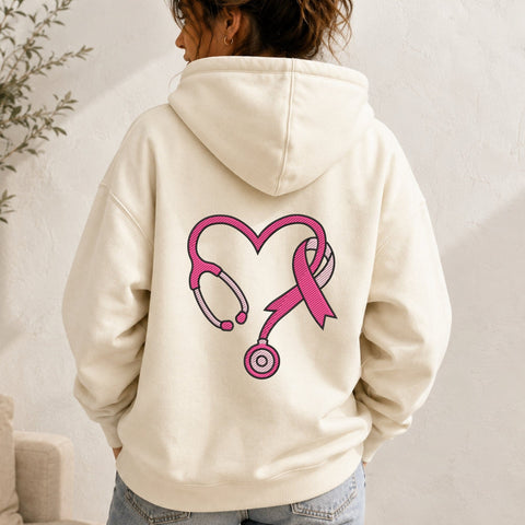 Breast Cancer Nurse Stethoscope Embroidery Design – Pink Ribbon Heart Machine Embroidery File, Nurse Awareness Design Embroidery/Applique DESIGNS PatternFeed8 