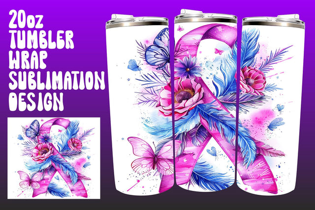 Breast Cancer Pink Ribbon Floral Sublimation afrosvg 