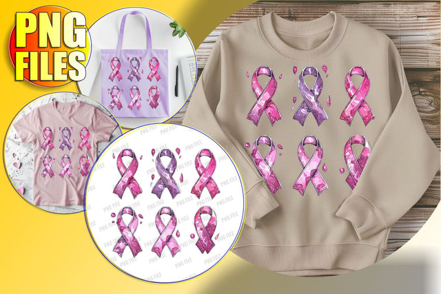 Breast Cancer Pink Ribbon PNG Clipart Design Sublimation afrosvg 