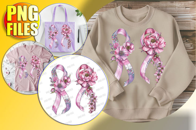 Breast Cancer Pink Ribbon PNG Design Sublimation afrosvg 