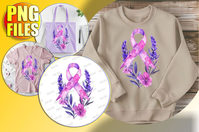 Breast Cancer PNG Watercolor Ribbon Sublimation afrosvg 