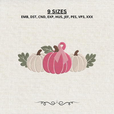 Breast Cancer Pumpkin Embroidery Design – Pink Ribbon Fall Pumpkin Machine Embroidery File Embroidery/Applique DESIGNS PatternFeed8 