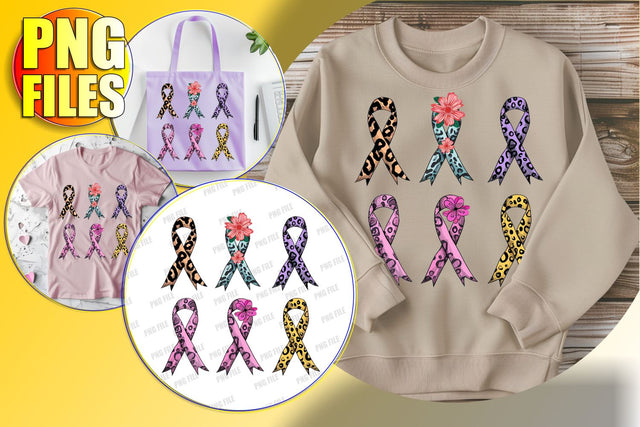 Breast Cancer Ribbon Watercolor Art PNG Sublimation afrosvg 