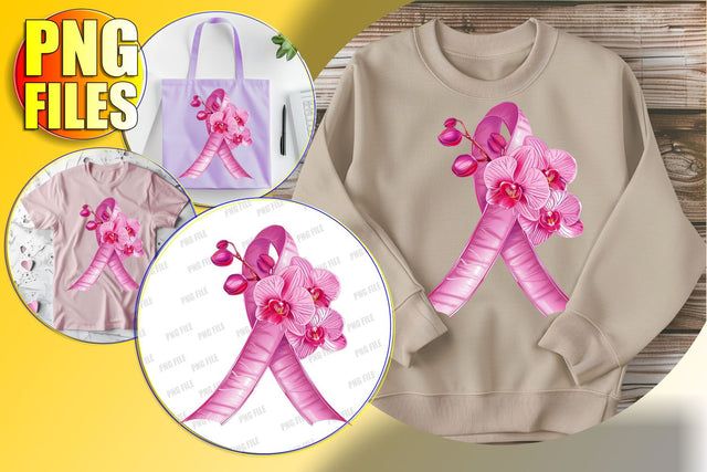 Breast Cancer Ribbon Watercolor PNG Art Sublimation afrosvg 