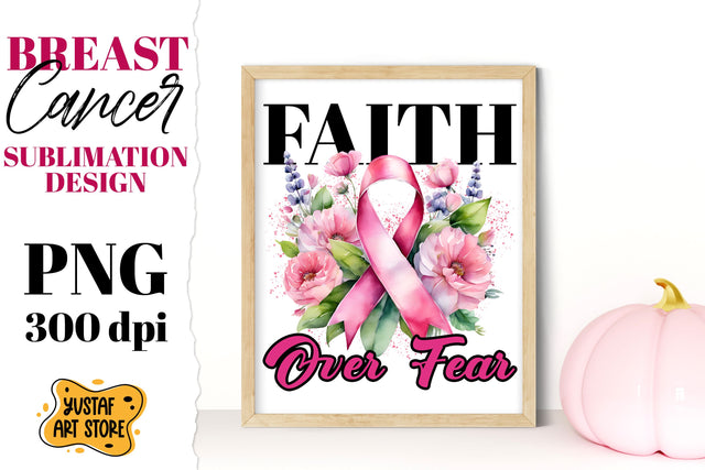 Breast Cancer sublimation. Pink October. Faith over fear Sublimation Yustaf Art Store 