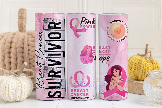 Breast Cancer Survivor, 20oz Skinny Tumbler, Sublimation Design Templates, Straight PNG Digital Download, Sublimation Template Sublimation BouDesign 