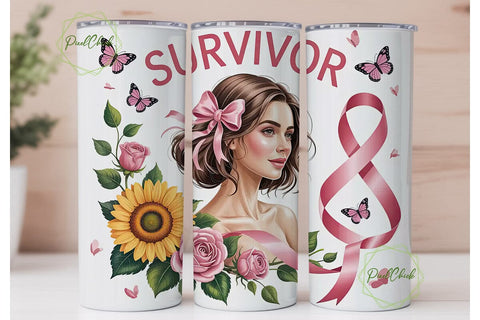 Breast Cancer Survivor 20oz Tumbler Sublimation PixelChick 
