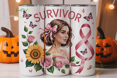 Breast Cancer Survivor 20oz Tumbler Sublimation PixelChick 