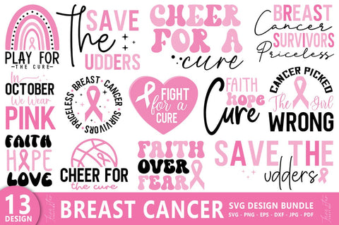 Breast Cancer SVG Bundle, Awerness SVG Design SVG FiveStarCrafting 