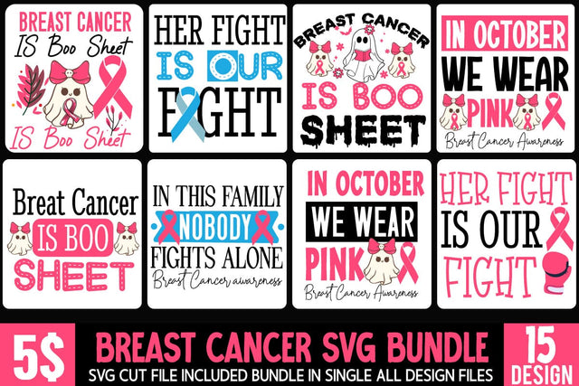 Breast Cancer SVG Bundle, Breast Cancer Halloween SVG Bundle, Breast Cancer Sublimation PNG, Breast Cancer SVG Cut File SVG BlackCatsMedia 