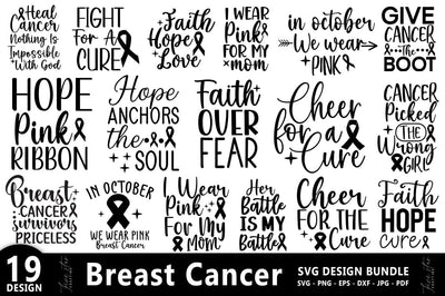 Breast Cancer SVG Bundle, Cancer SVG Design SVG FiveStarCrafting 