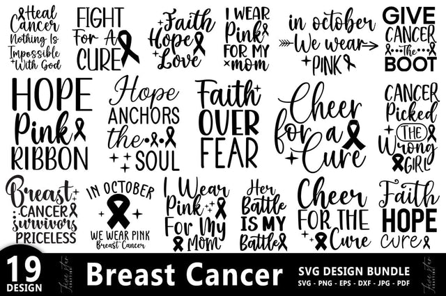 Breast Cancer SVG Bundle, Cancer SVG Design SVG FiveStarCrafting 