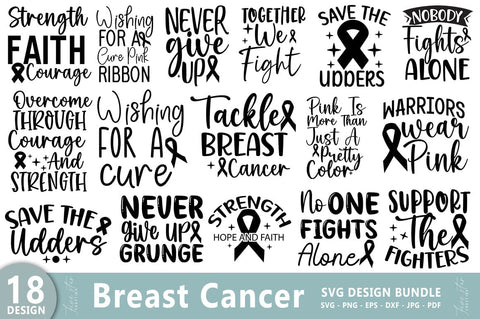 Breast Cancer SVG Bundle, Cancer SVG Design SVG FiveStarCrafting 