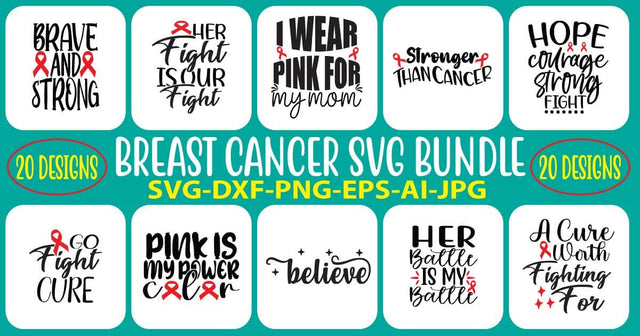 Breast Cancer SVG Bundle SVG Syaman 