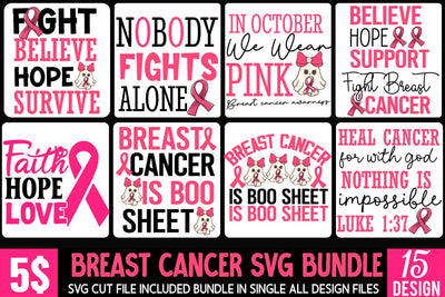 Breast Cancer SVG Bundle,Awareness Month SVG Bundle,Breast Cancer pink SVG Bundle,Breast Cancer SVG Design,Survivor SVG SVG BlackCatsMedia 