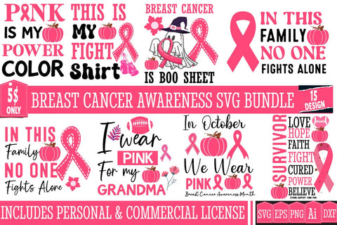 Breast Cancer SVG Bundle,Breast Cancer Svg Design,Breast Cancer Shirt Bundle,In October we wear Pink SVG Bundle,Awareness Svg Month SVG Bundle,Halloween Pink SVG bundle SVG BlackCatsMedia 