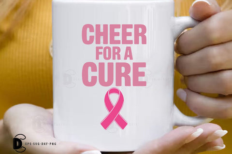 Breast Cancer SVG PNG, Breast Cancer Quote T-shirt Design, Cheer For A Cure SVG FiveStarCrafting 