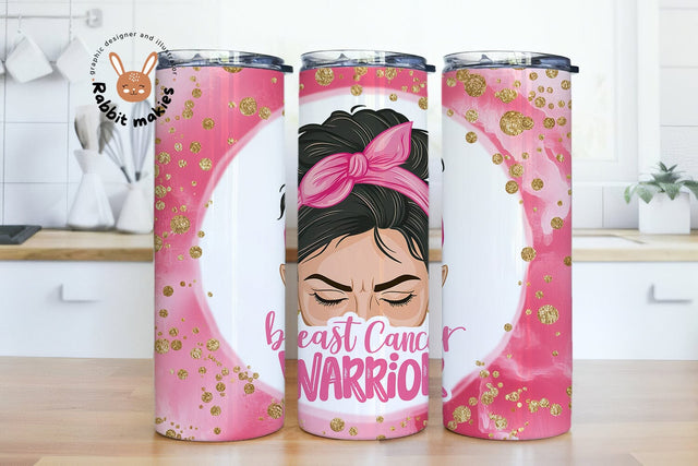 Breast Cancer Tumbler PNG, Breast Cancer Warrior Tumbler Sublimation Design Download, Awareness 20oz Skinny Tumbler Design PNG Sublimation Rabbitmakies 
