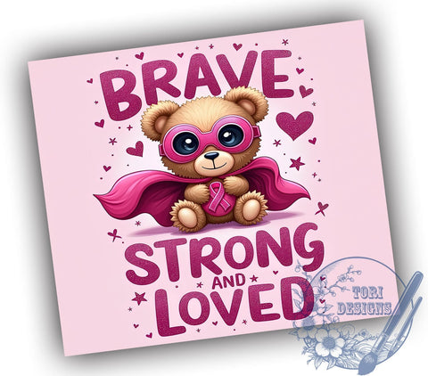 Breast Cancer, Tumblers, Sublimation Design, Strong Women, Brave, Pink Ribbon, Inspirational Gift, Cancer Awareness Sublimation ToriDesigns 