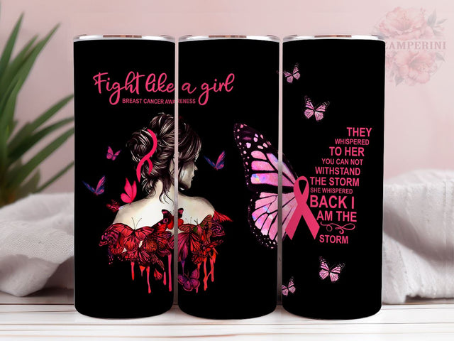 Breast Cancer Warrior 20 Oz Tumbler, Breast Cancer Awareness Tumbler, Straight & Tapered Tumbler Wrap, Instant Digital Download Sublimation Li Zamperini 