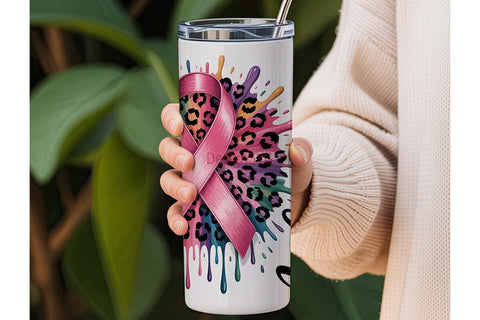 Breast Cancer Warrior 20oz Tumbler Wrap Sublimation DesignSVG 