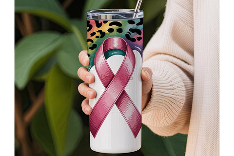 Breast Cancer Warrior 20oz Tumbler Wrap Sublimation DesignSVG 