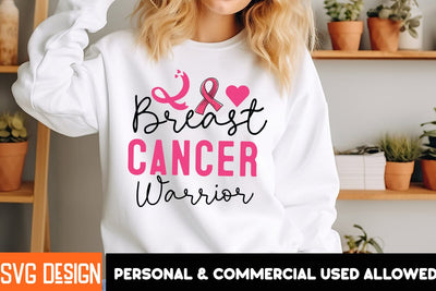 Breast Cancer Warrior SVG Cut File, Breast Cancer SVG Bundle,Awareness Month SVG bundle,Breast Cancer Sublimation PNG SVG BlackCatsMedia 