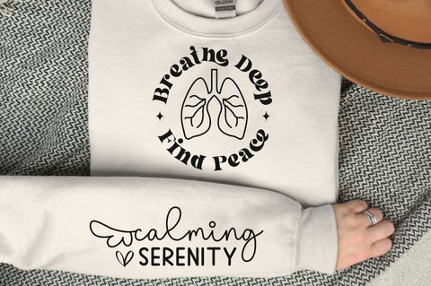 Breathe Deep Find Peace Sleeve SVG Design, Inspirational sleeve SVG, Motivational Sleeve SVG Design, Positive Sleeve SVG SVG Regulrcrative 
