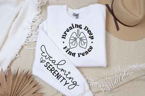 Breathe Deep Find Peace Sleeve SVG Design, Inspirational sleeve SVG, Motivational Sleeve SVG Design, Positive Sleeve SVG SVG Regulrcrative 