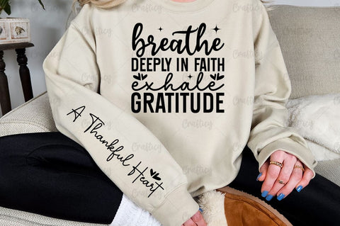 Breathe Deeply in Faith Exhale Gratitude Sleeve SVG Design SVG Designangry 