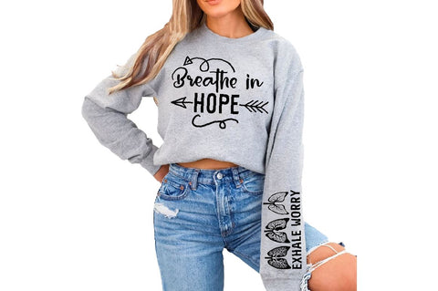 Breathe in Hope Sleeve SVG Design, Inspirational sleeve SVG, Motivational Sleeve SVG Design, Positive Sleeve SVG SVG Regulrcrative 