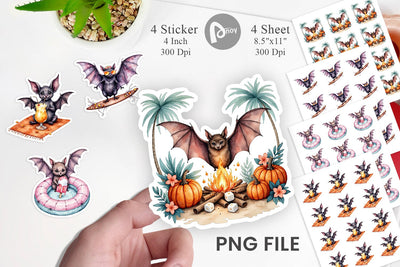 Breezy Bat Nights Sticker Sublimation artnoy 
