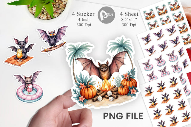 Breezy Bat Nights Sticker Sublimation artnoy 