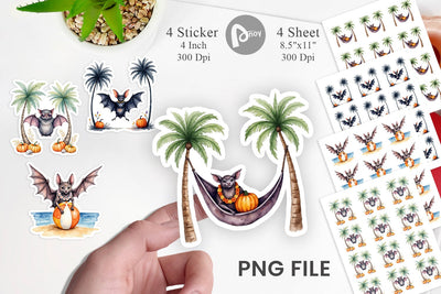 Breezy Bat Nights Sticker Sublimation artnoy 