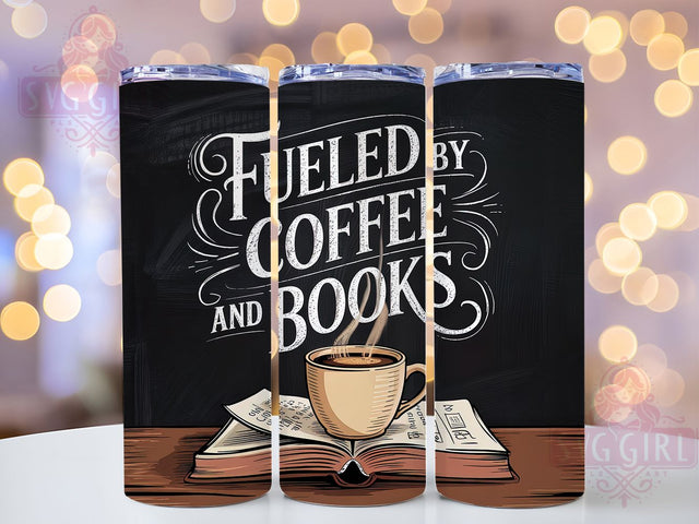 Brew & Books Tumbler Wrap, Coffee Reader Present, Bookworm Tumbler, Reading Quote Design, Coffee Book Theme, Literary Gift Idea, Bibliophile Present Sublimation SvggirlplusArt 